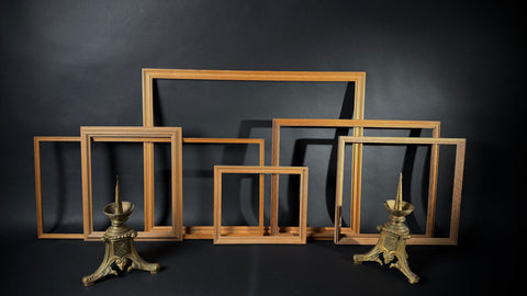 x6 Vintage & Mid-Century Wood Picture Frames | Gallery Wall  |  Light Wood Finish  |  Set of 6 Frames