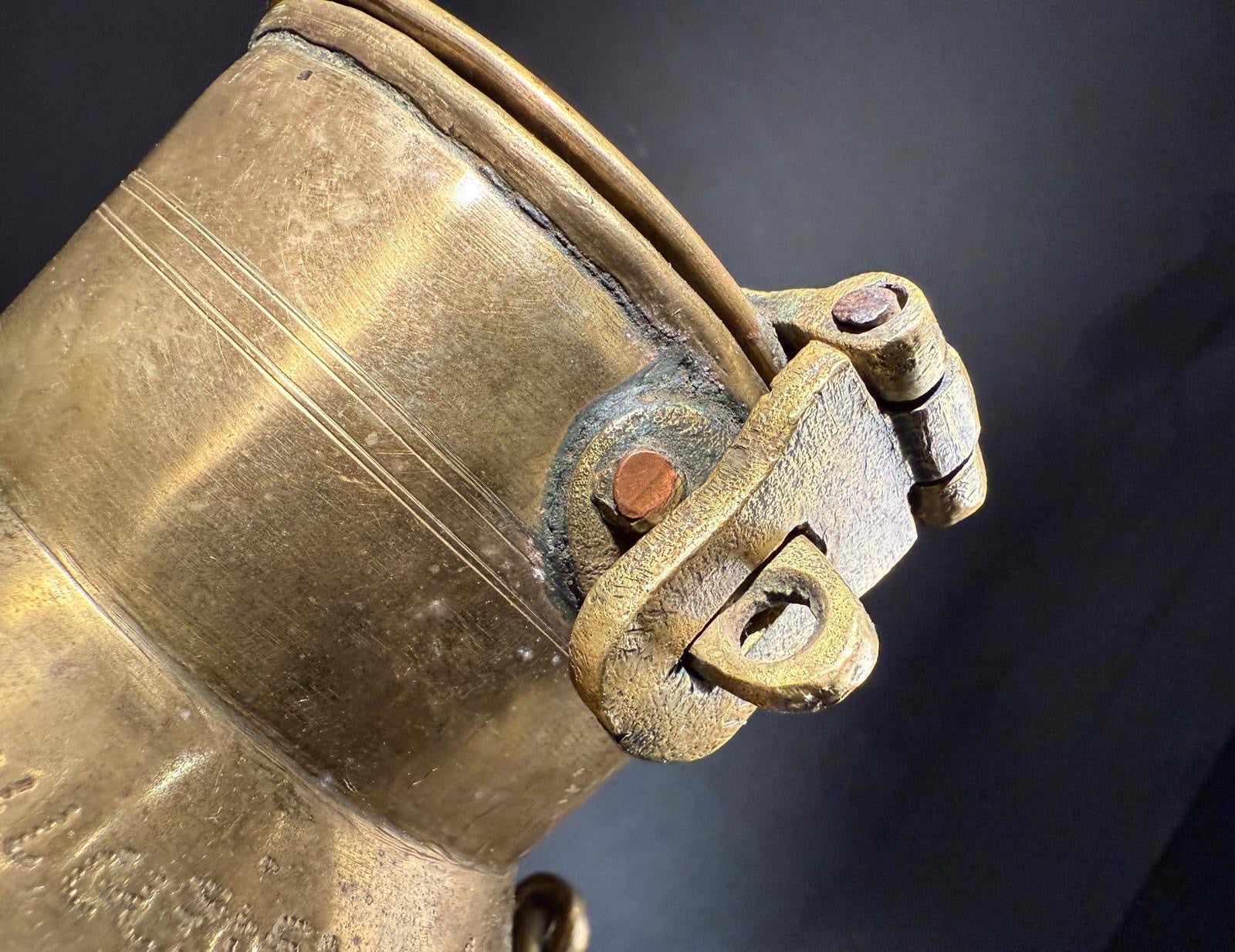 Vintage Indian Brass Milk Jug | Rustic Kitchen Decor  |  Brass Canister