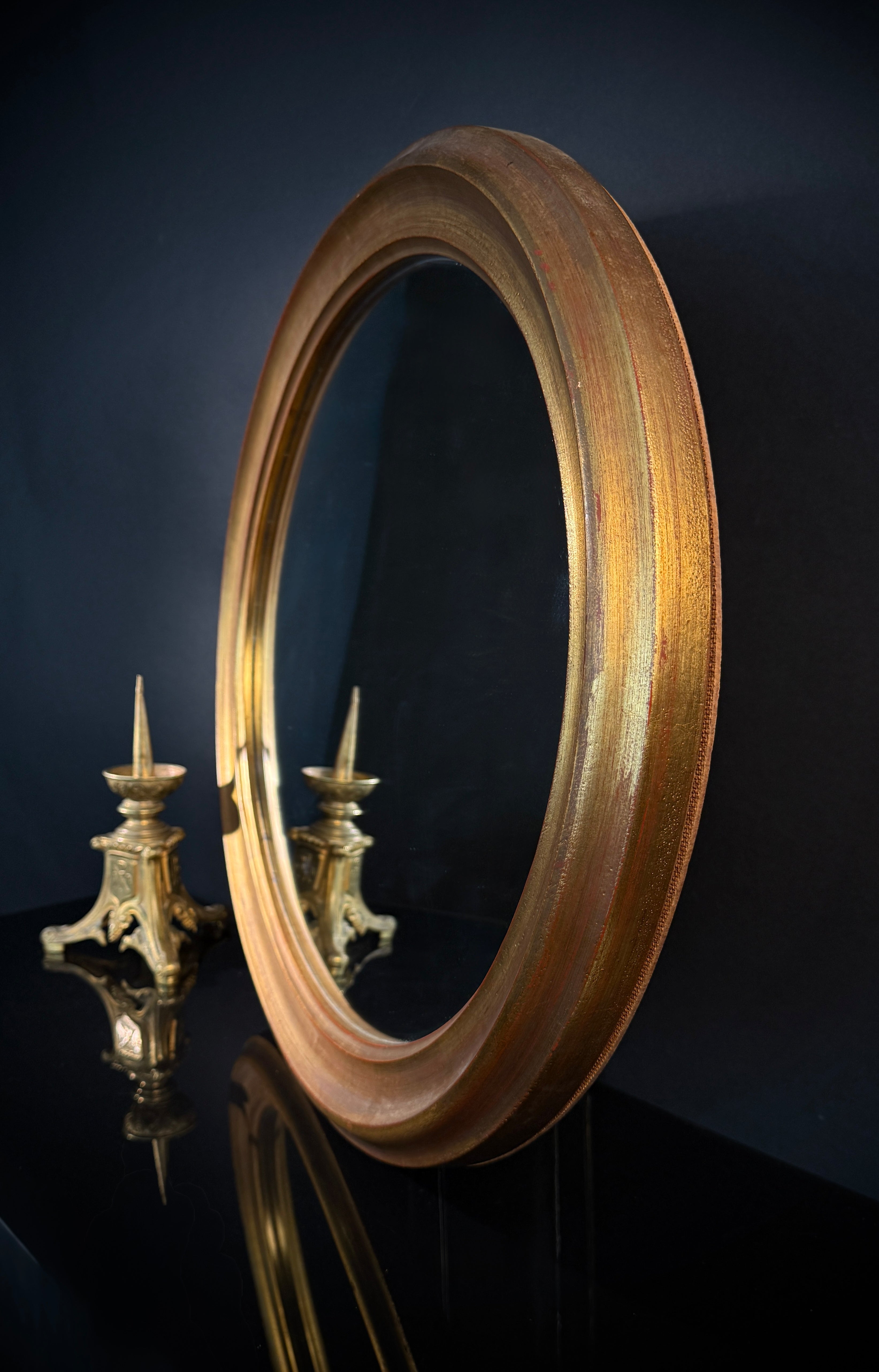 Large (80cm) Vintage Classic Gilt Oval Mirror