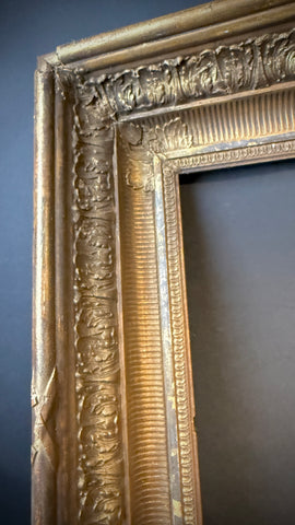 Large Shabby Antique Gilt Picture Frame – Deep Set Ornate Wood Picture Frame 67cm x 57cm