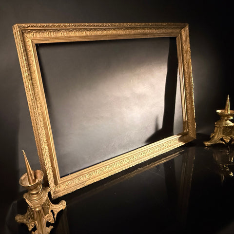 Large Ornate Antique Picture Frame | Gilt Finish | Solid Wood |. 93x68cm