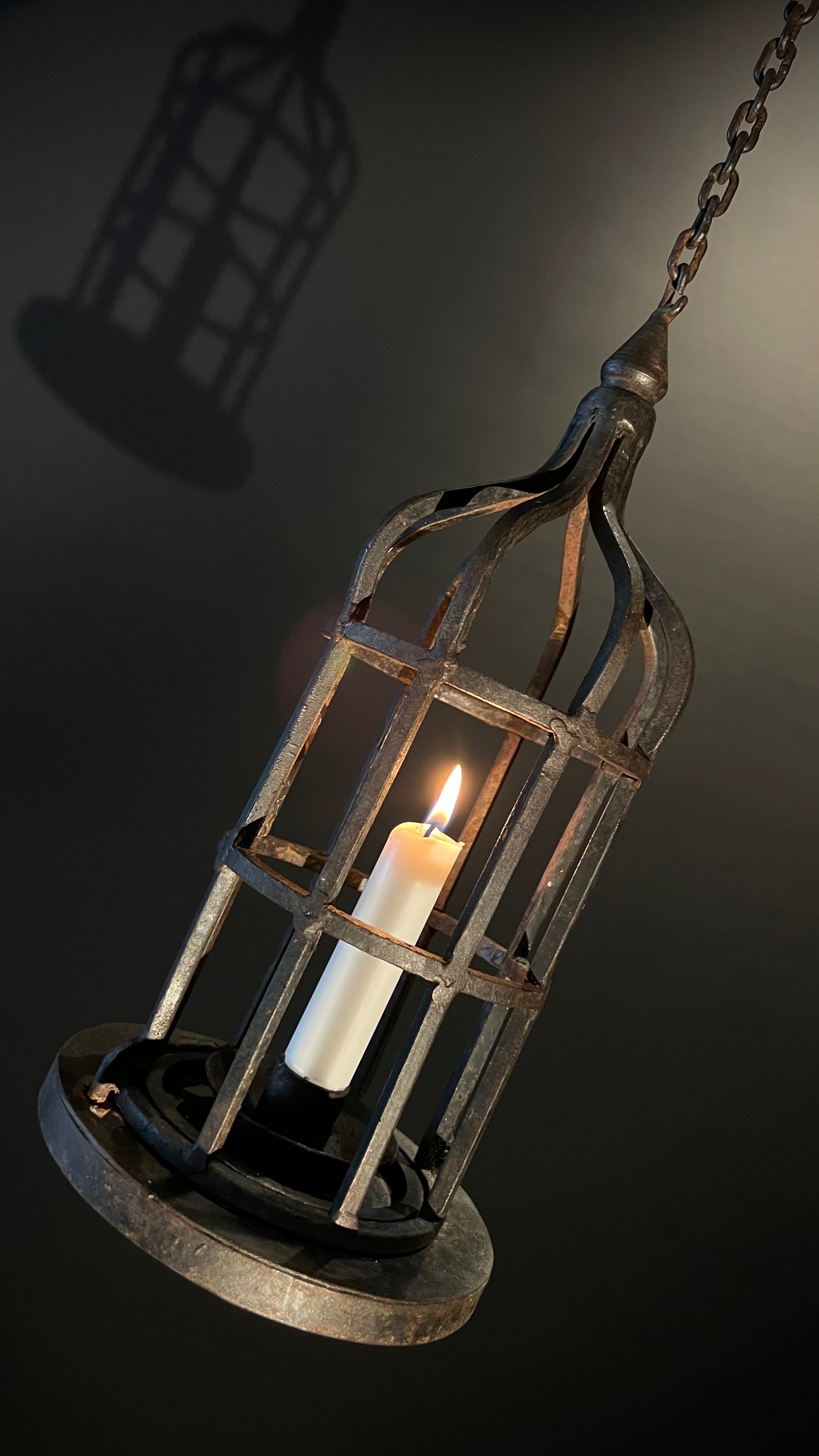 Industrial Gothic Candle Lantern  |  Bird Cage Hanging Light  | Hanging Lantern