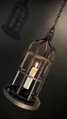 Industrial Gothic Candle Lantern  |  Bird Cage Hanging Light  | Hanging Lantern