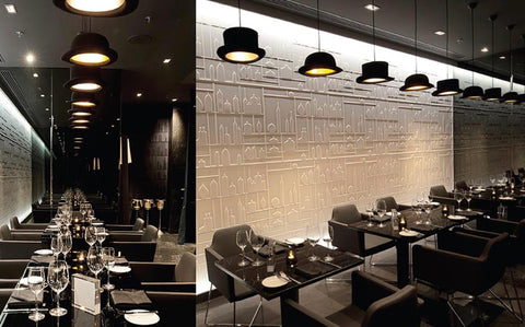 Jeeves & Wooster Bowler Hat Pendant Light – Handcrafted Wool Felt Hat Lamps with Gold Interior