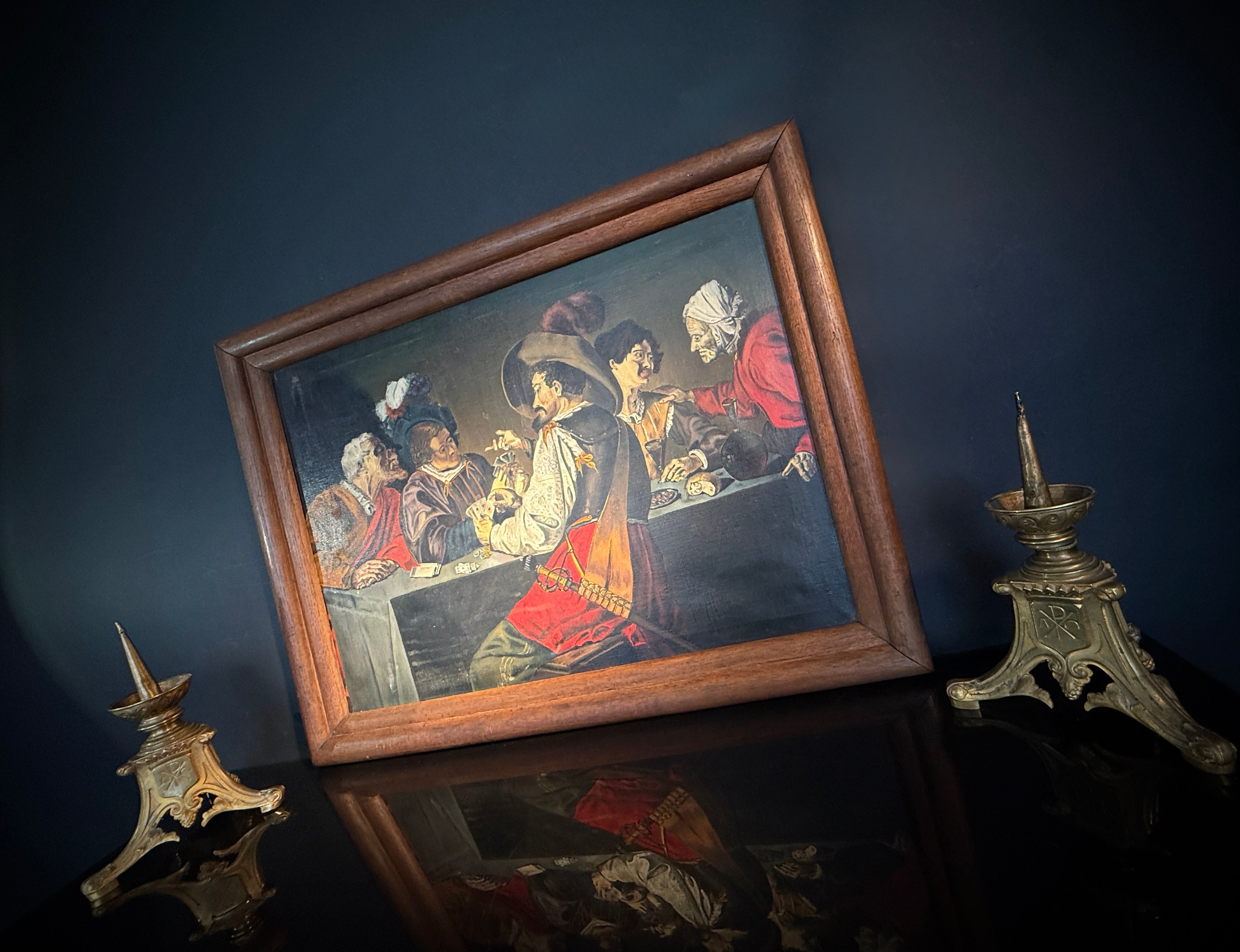 Vintage Rombout Reproduction Oil Painting | On Canvas | The Card Players,
