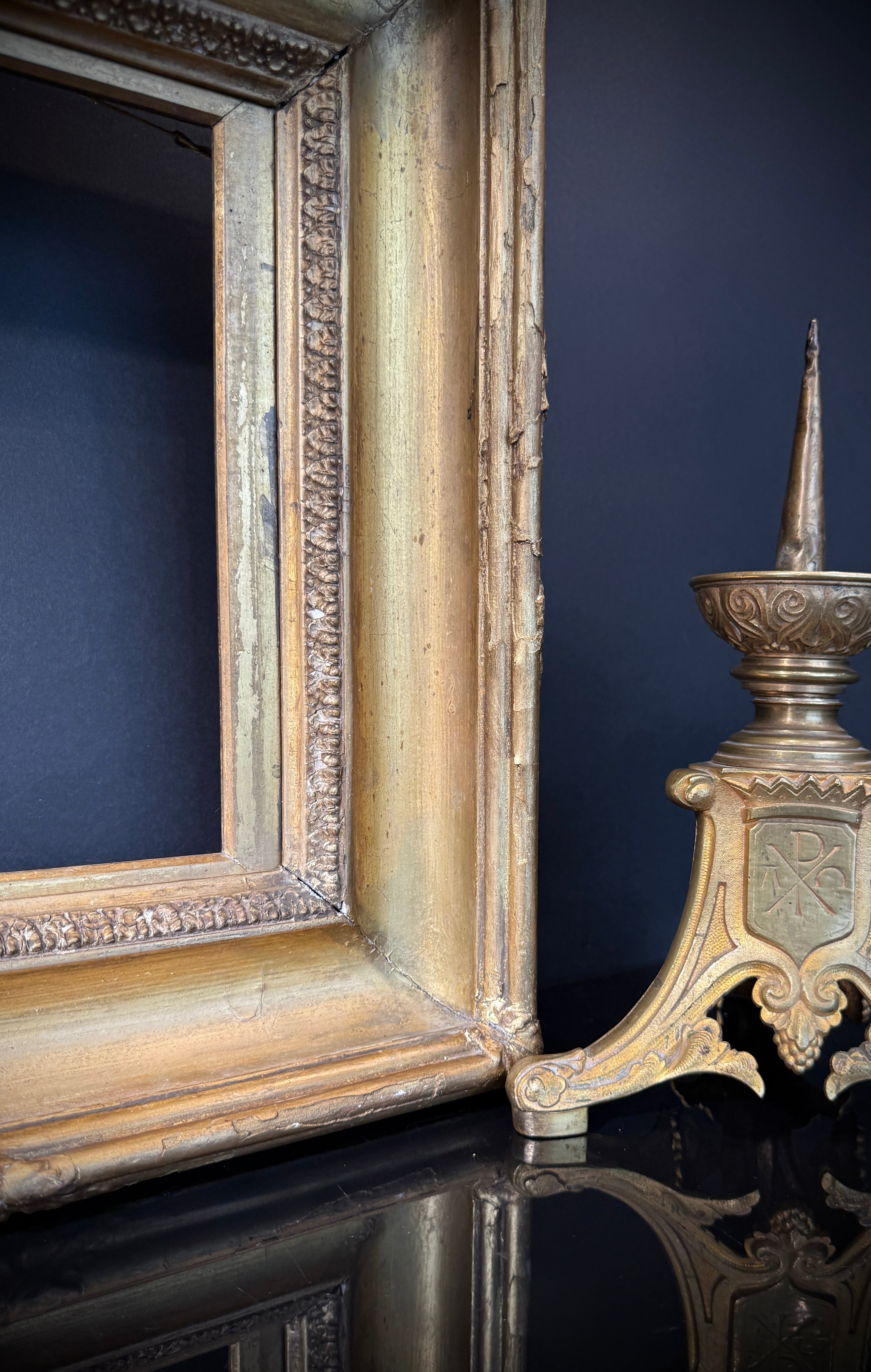 Shabby Antique Gilt Picture Frame (50.5x40cm)  | Deep Set  |  Ornate Wall Gallery