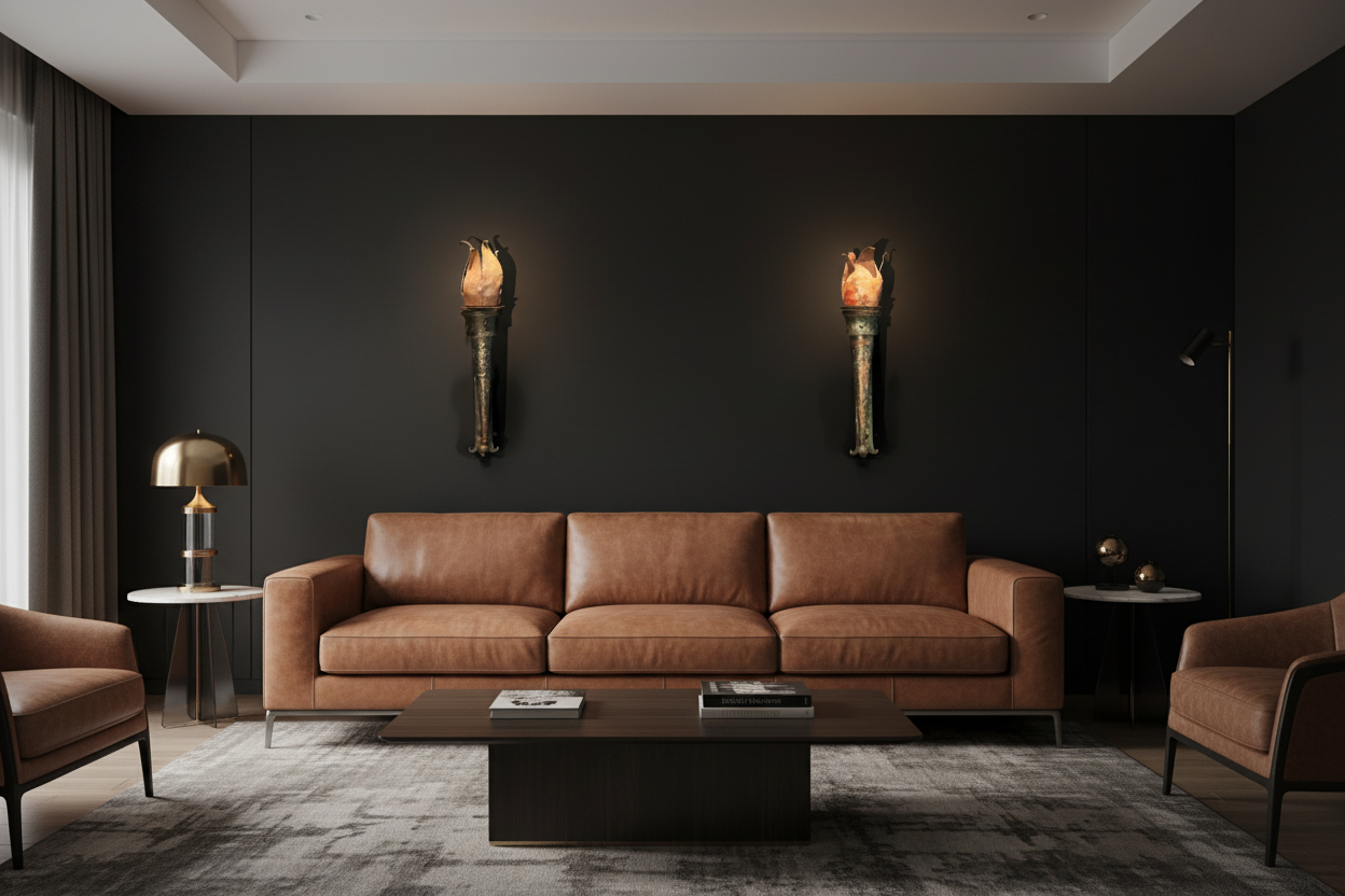 Pair of Large Weighty Antique Iron Wall Sconces | Torchere -Style  | Large