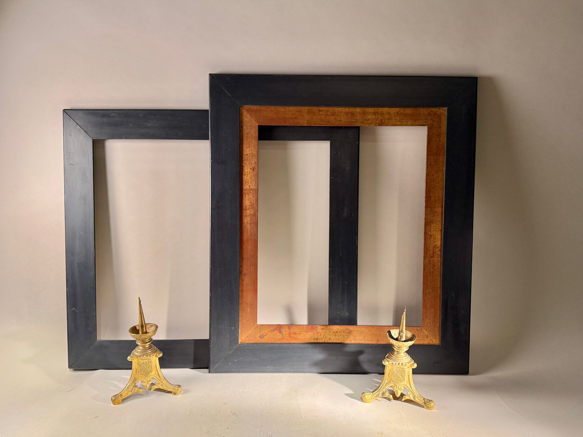 Pair Large Antique Wood Picture Frame | Black Classic Finish | 66x45.5cm