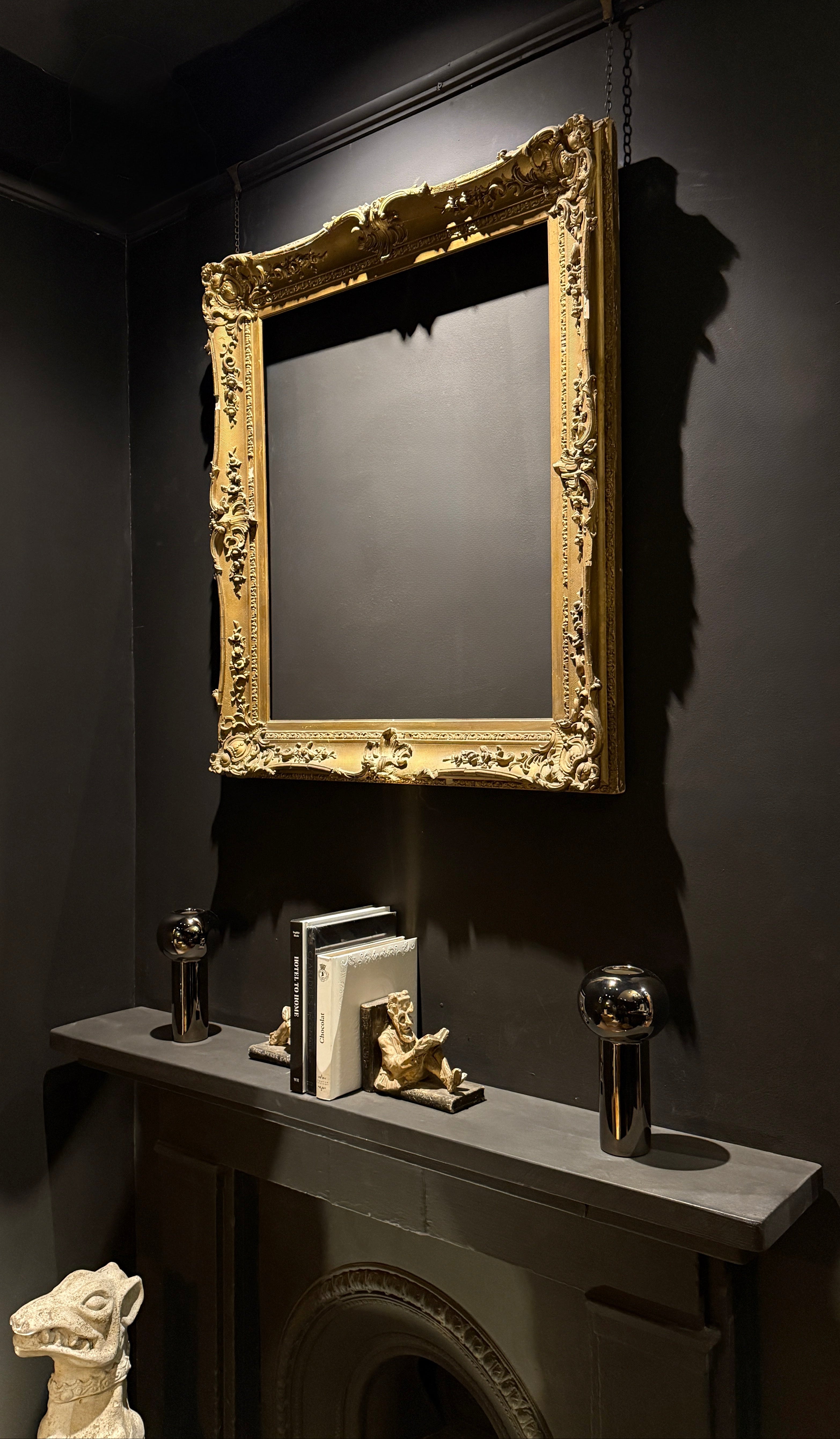 Antique Baroque Gilt Picture Frame  |  Large Ornate  |   Muted Gold Shabby Chic (96.5 x 84cm)
