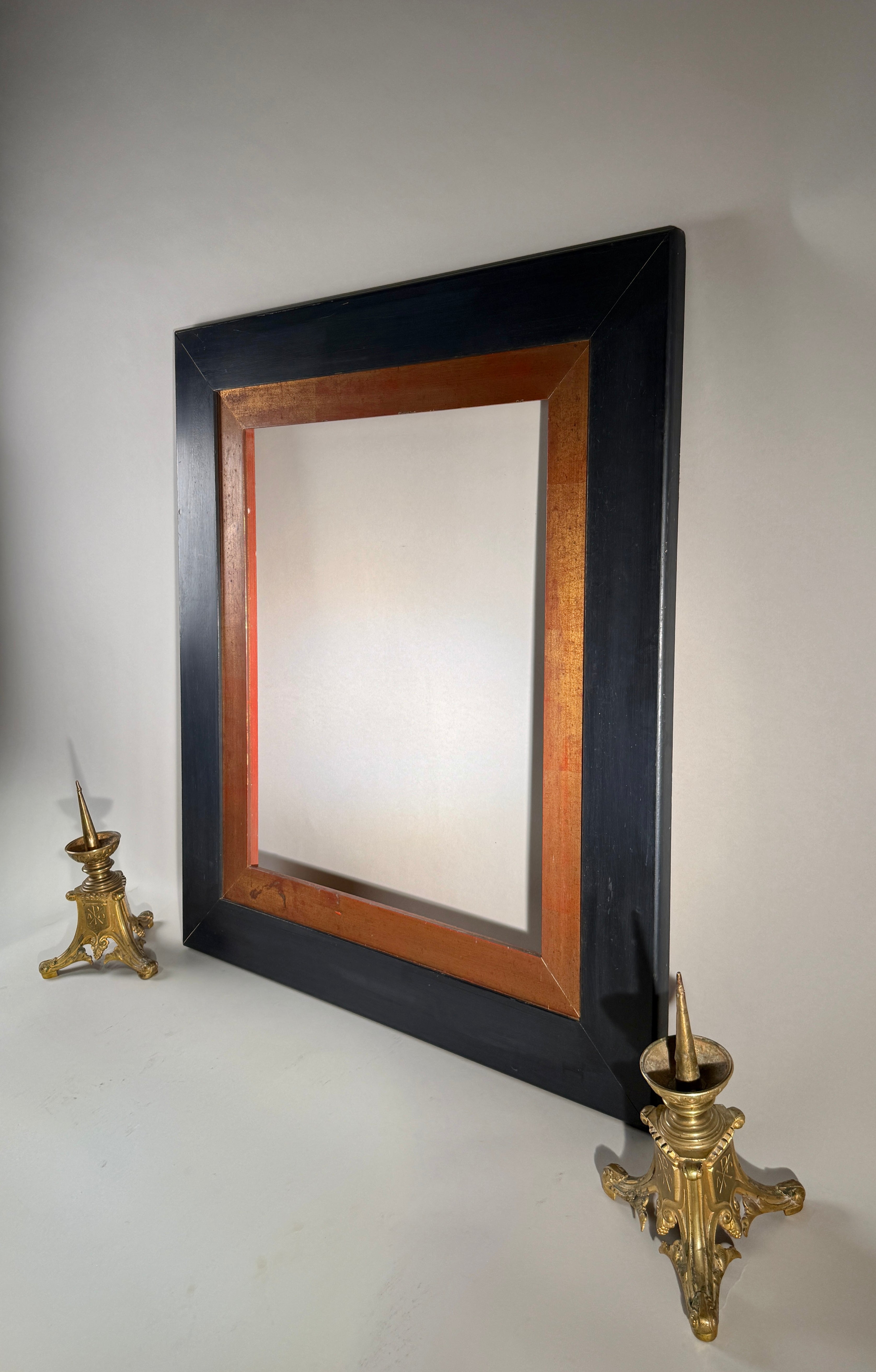 Pair Large Antique Wood Picture Frame | Black Classic Finish | 66x45.5cm