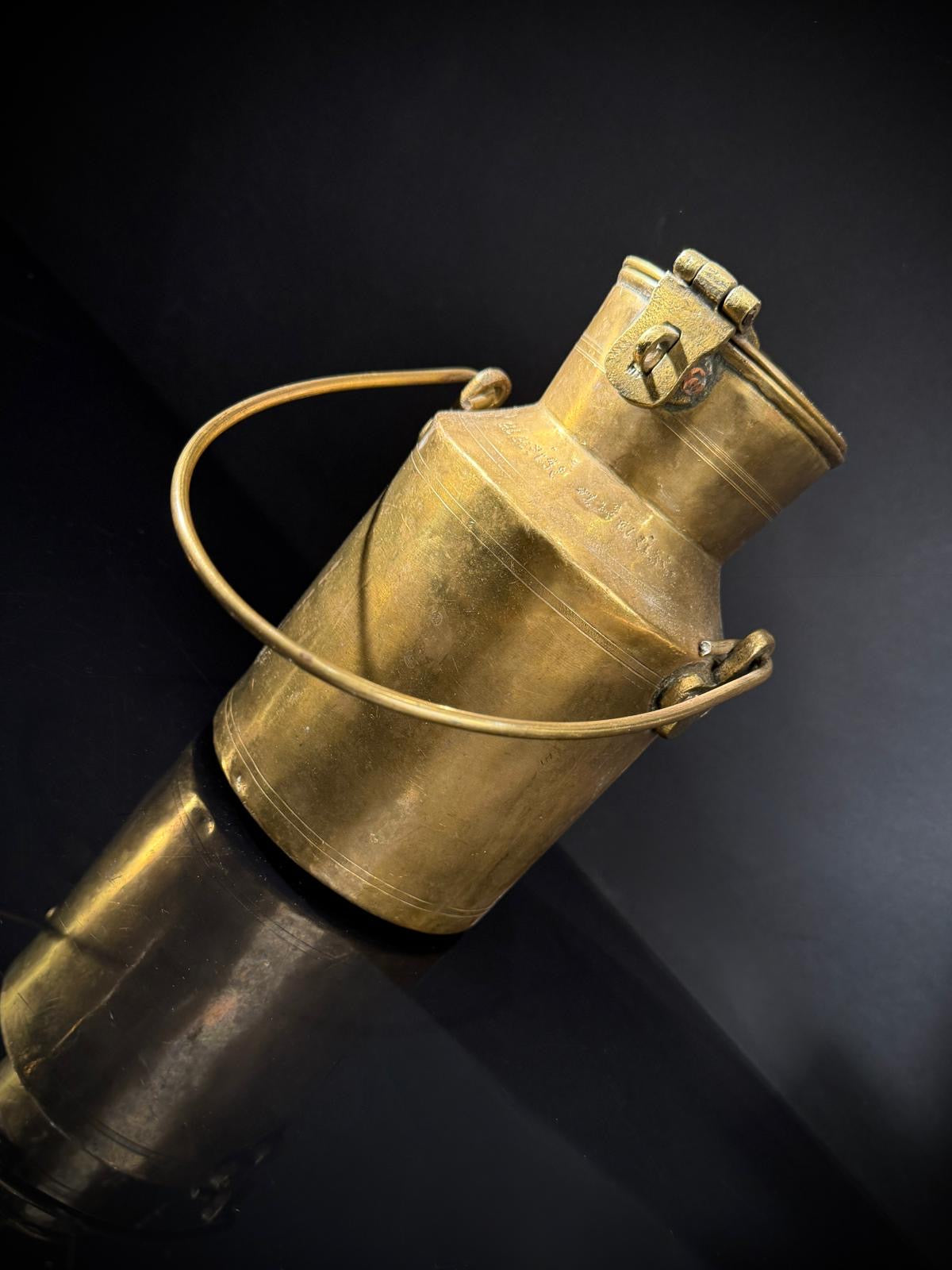 Vintage Indian Brass Milk Jug | Rustic Kitchen Decor  |  Brass Canister
