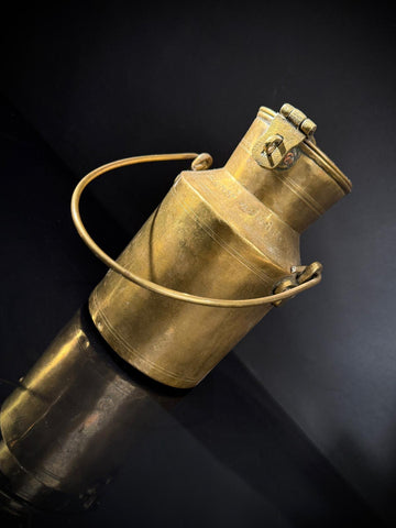 Vintage Indian Brass Milk Jug | Rustic Kitchen Decor  |  Brass Canister