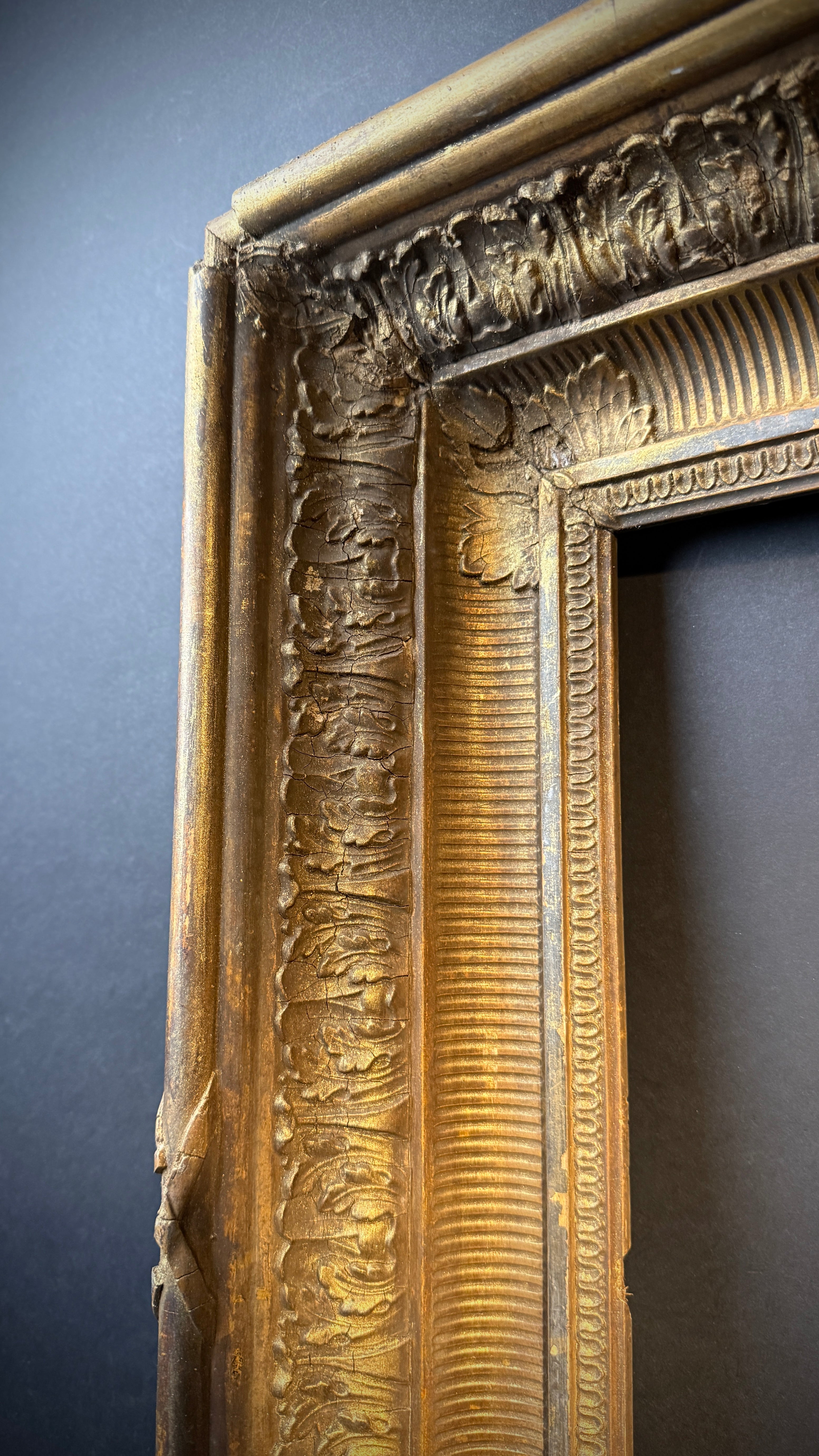 Large Shabby Antique Gilt Picture Frame – Deep Set Ornate Wood Picture Frame 67cm x 57cm