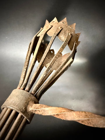 Pair Antique Medieval Wrought Iron Candle Torch Sconces – 55cm Gothic Castle Lanterns, Unwired