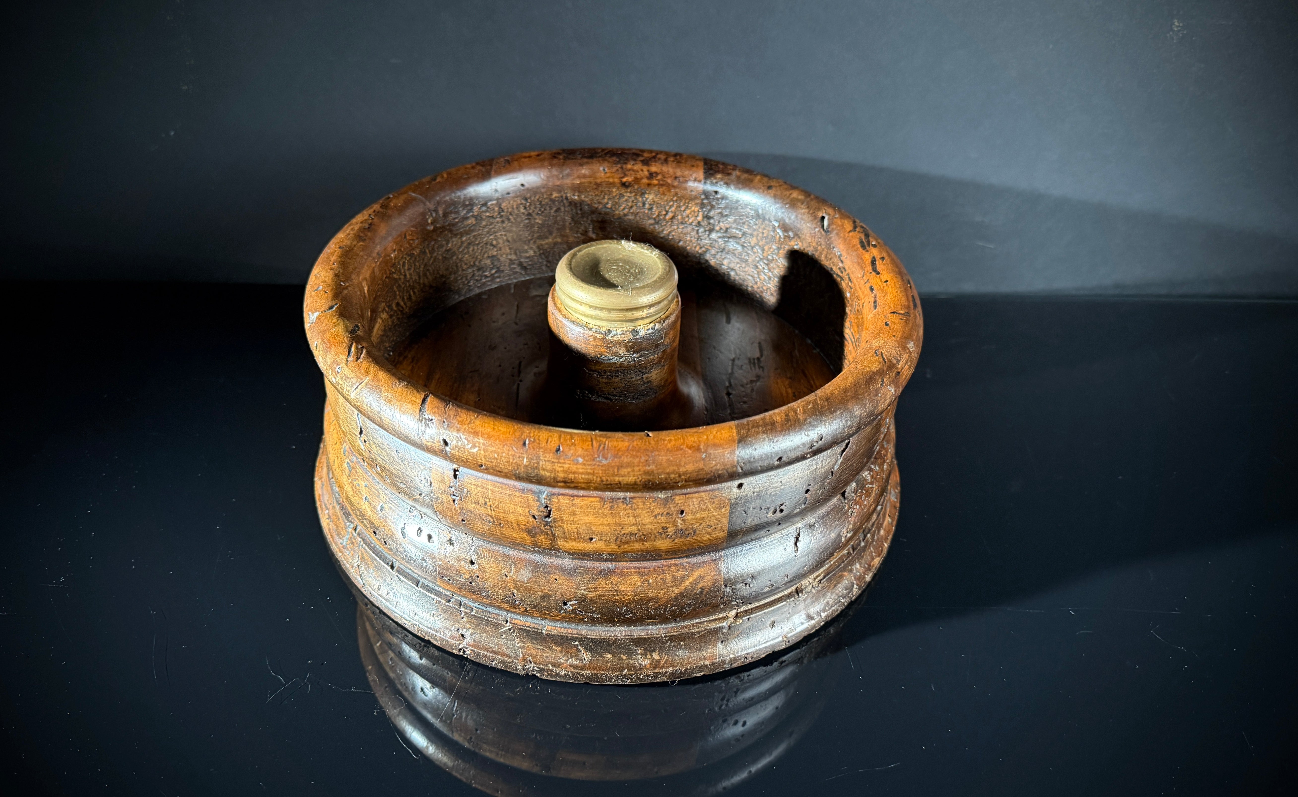 Antique Wooden Walnut Breaker with Ribbed Circular Holder & Brass-Mounted Gavel – Vintage  Nut Cracker - Gavel