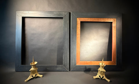 Pair Large Antique Wood Picture Frame | Black Classic Finish | 66x45.5cm