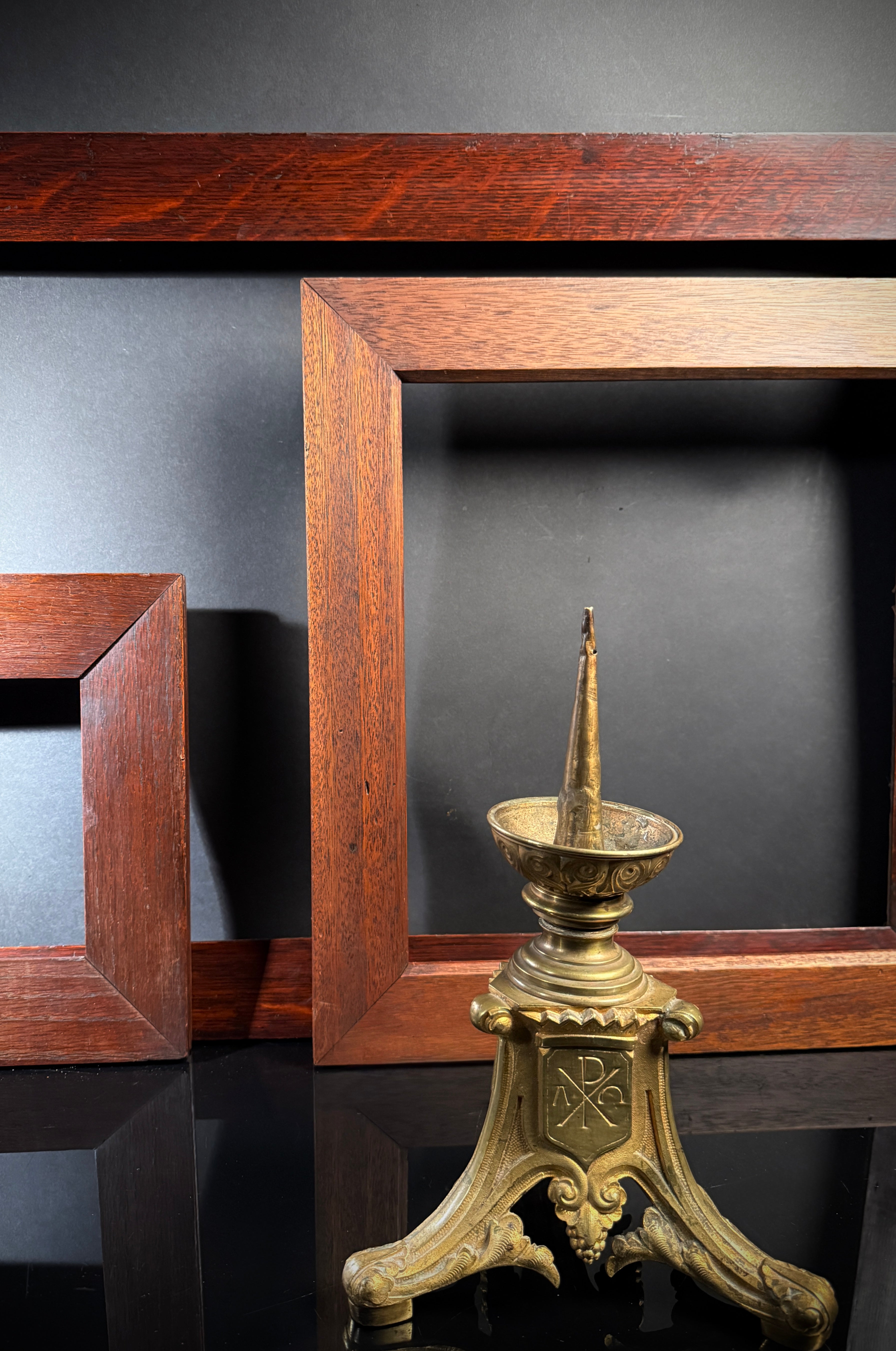 Set of x3 Hardwood Antique Picture frames