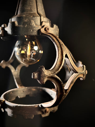 Antique Wrought Iron Pendant Light | Gothic Style | Antique Hanging Light | Rustic Decor