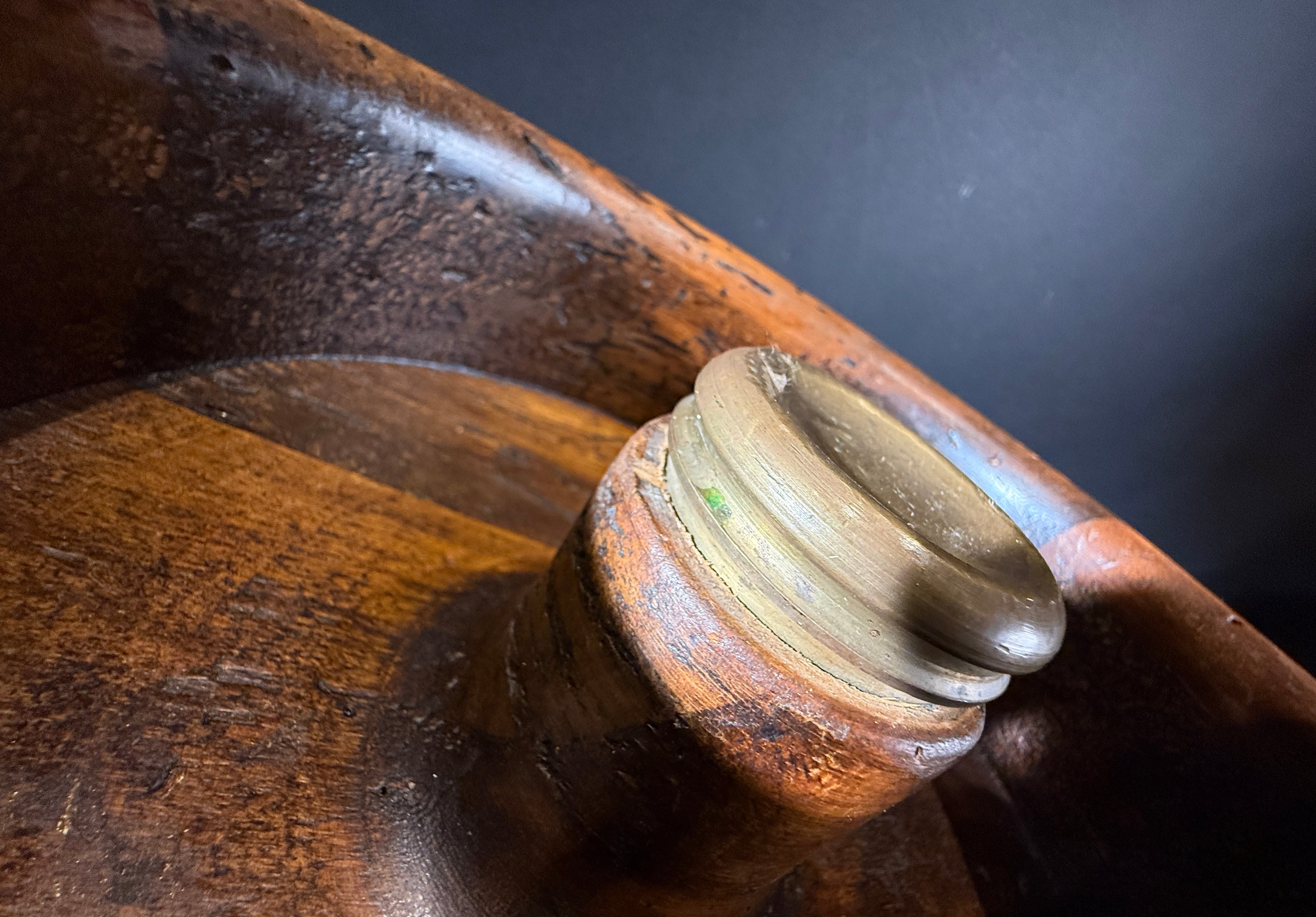 Antique Wooden Walnut Breaker with Ribbed Circular Holder & Brass-Mounted Gavel – Vintage  Nut Cracker - Gavel