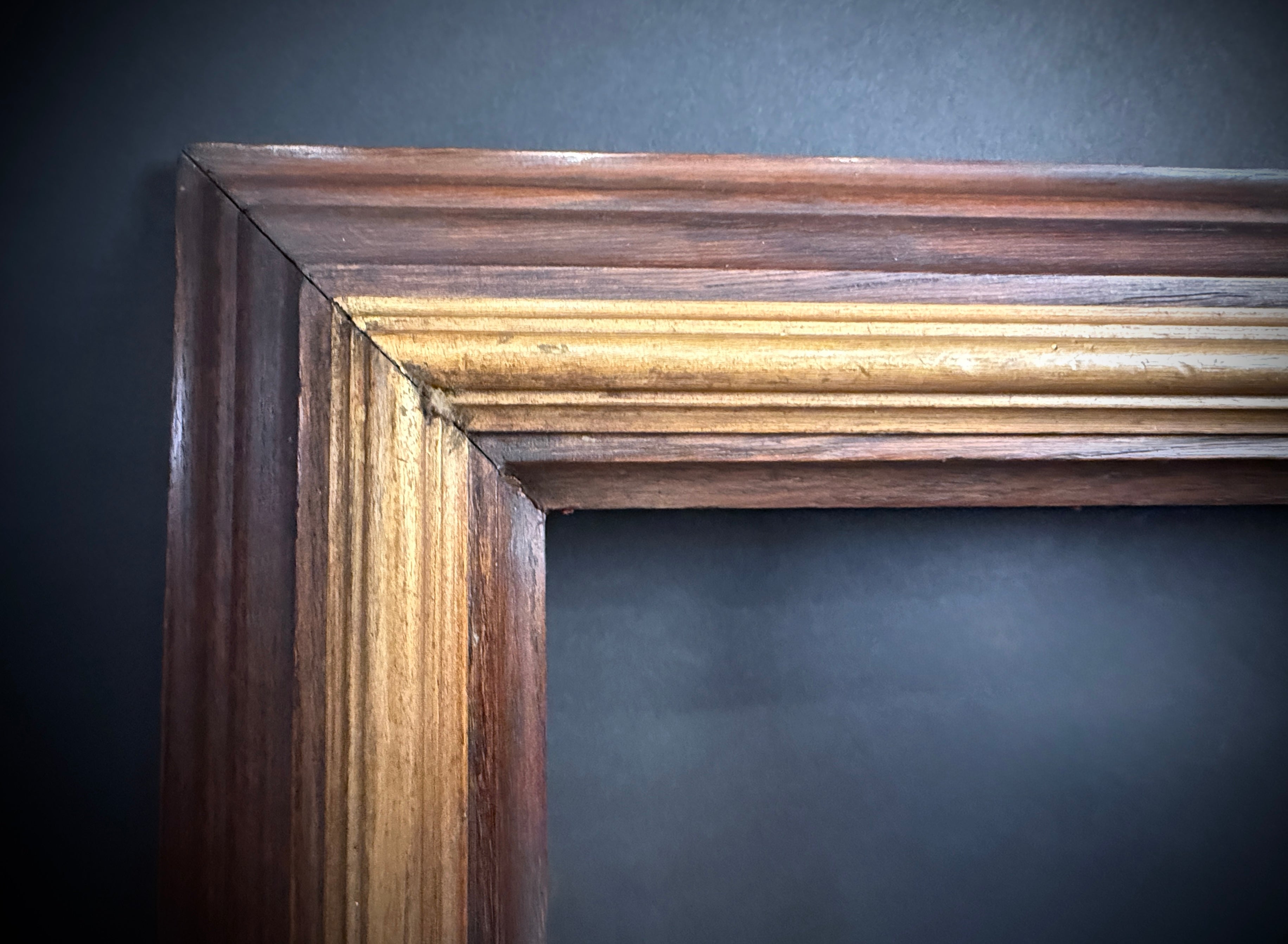 Vintage Wooden Picture Frames  |  Set of 2  |  Deep Set Gilt Trim