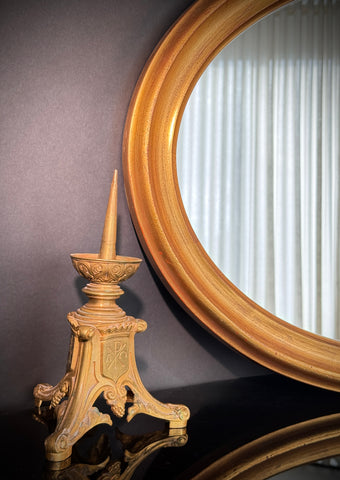 Large (80cm) Vintage Classic Gilt Oval Mirror