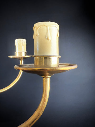 Large Classic Brass 8 Arm Chandelier / Vintage Ceiling Light - Brass Chandelier Light