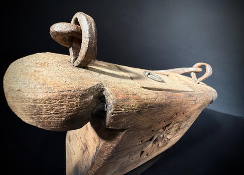Vintage Wooden Indian Oil Pot  | Axle Grease Pot / Carrier