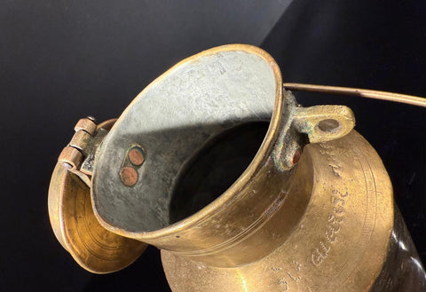Vintage Indian Brass Milk Jug | Rustic Kitchen Decor  |  Brass Canister