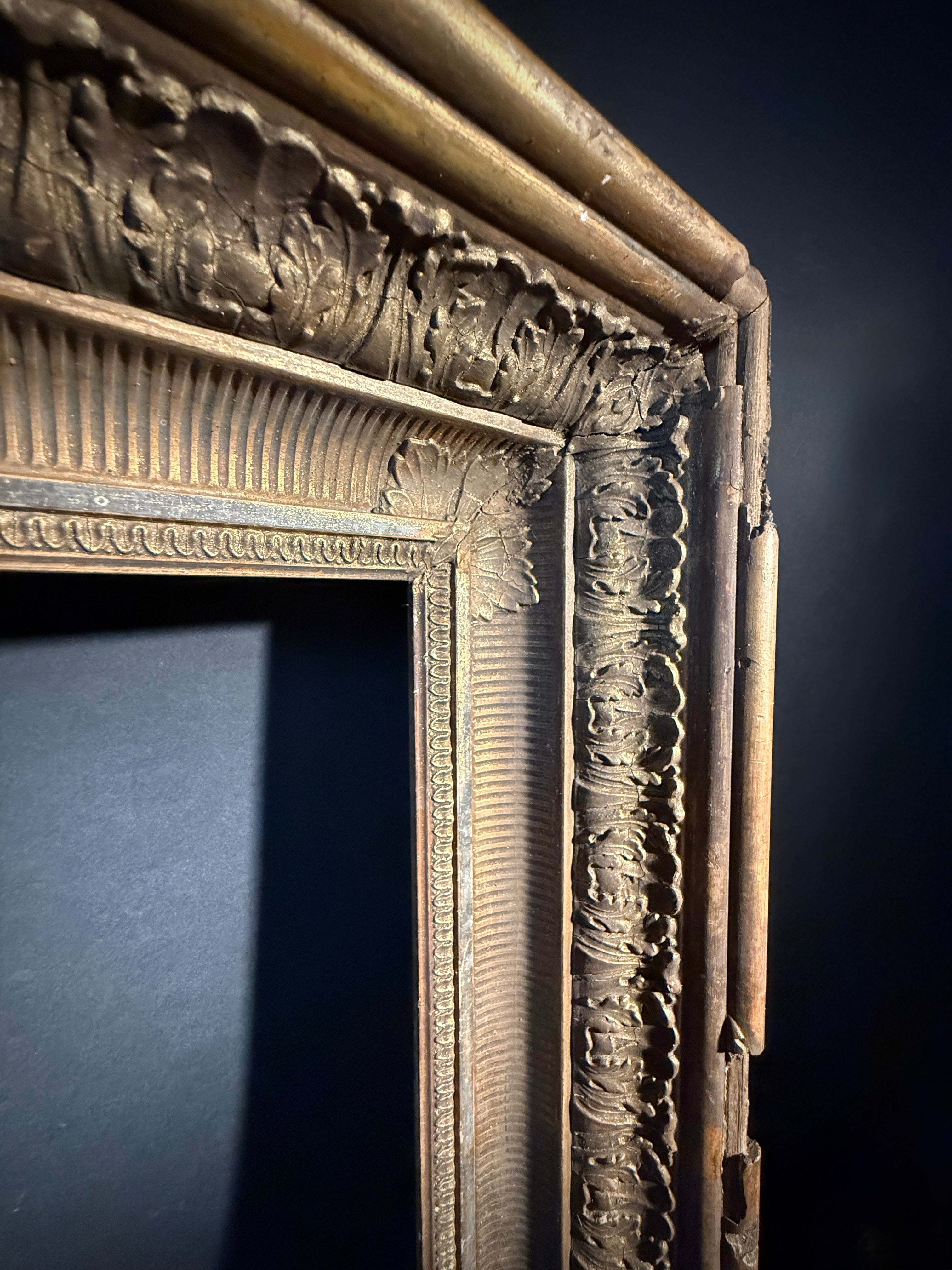 Large Shabby Antique Gilt Picture Frame – Deep Set Ornate Wood Picture Frame 67cm x 57cm