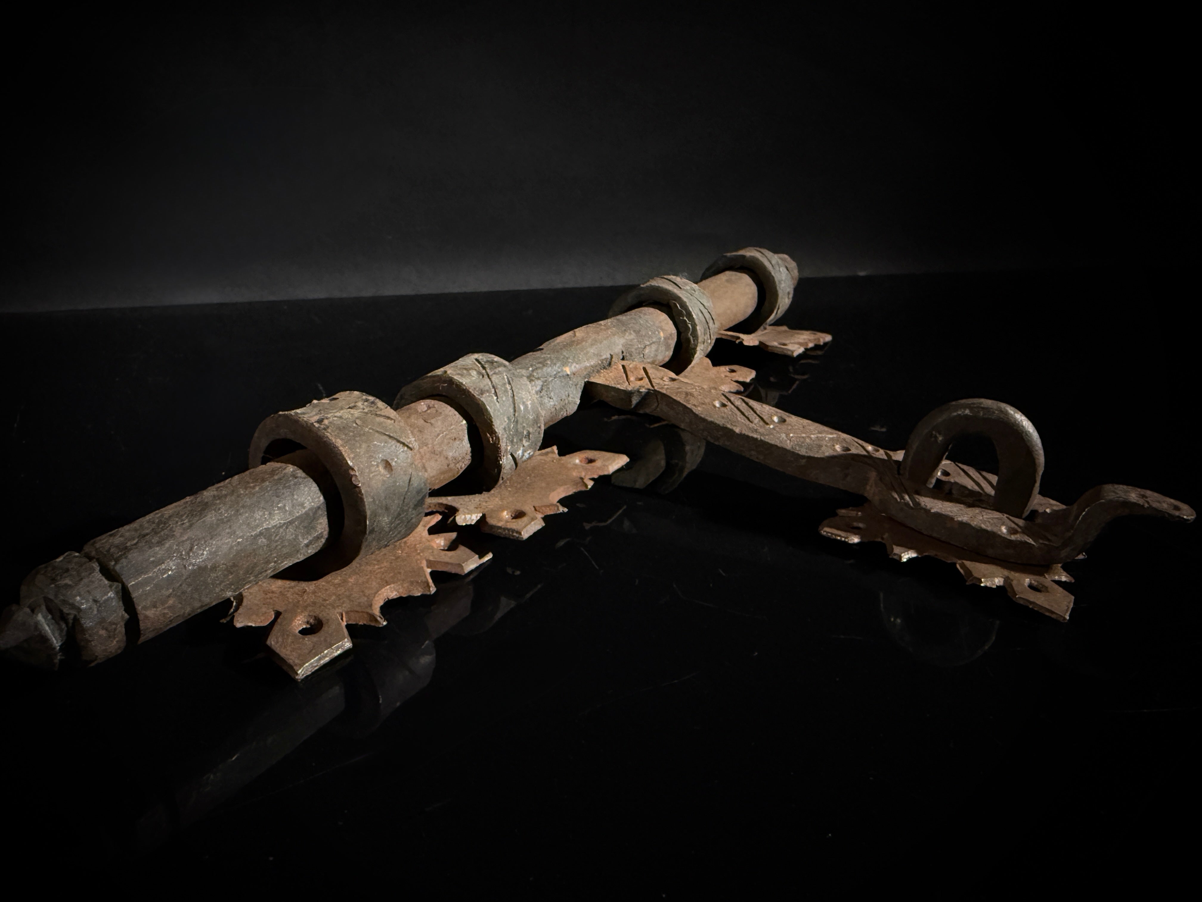 Moroccan Hand-Forged Door Bolt – Zekrhoum Kadim Iron Latch  |   Pre-Drilled Holes, Rustic Hardware