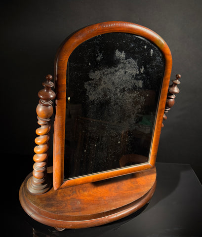 Large Victorian Mahogany Antique Dressing Table Mirror | Adjustable Freestanding Vanity Mirror