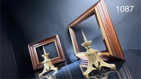 Vintage Wooden Picture Frames  |  Set of 2  |  Deep Set Gilt Trim