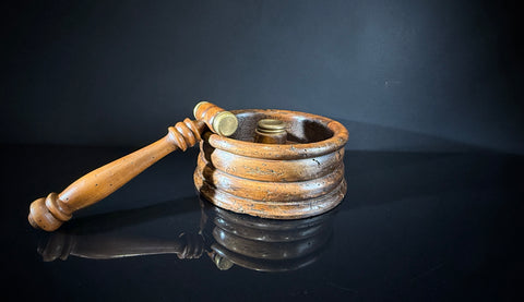 Antique Wooden Walnut Breaker with Ribbed Circular Holder & Brass-Mounted Gavel – Vintage  Nut Cracker - Gavel
