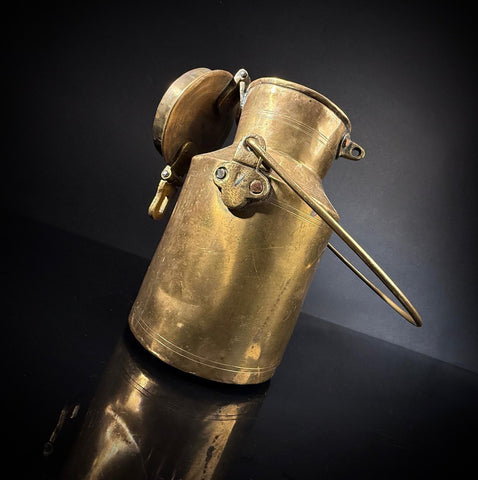 Vintage Indian Brass Milk Jug | Rustic Kitchen Decor  |  Brass Canister