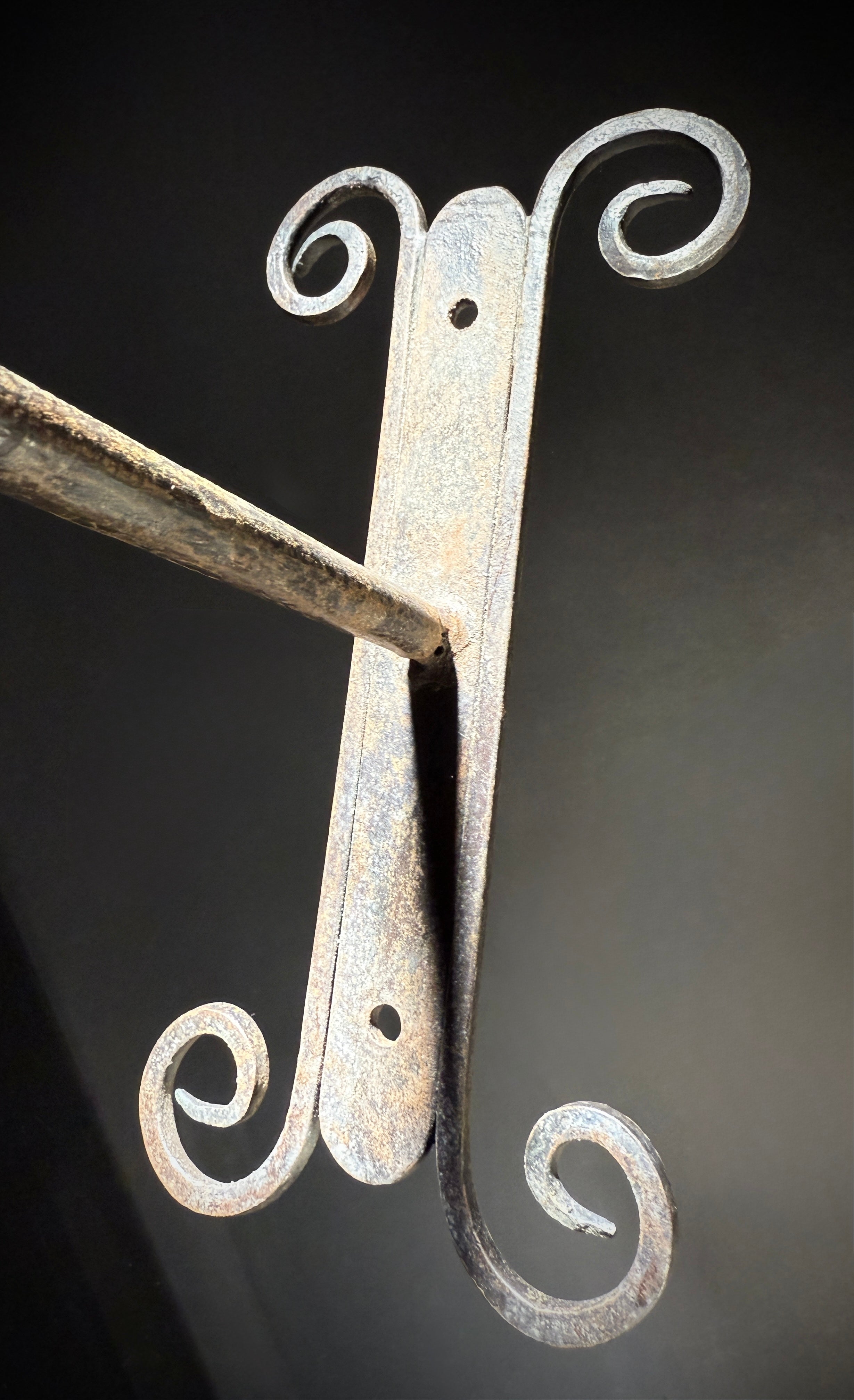 Unusual Pair of Wrought Iron Candle Torchere Sconces  |  Medieval Style  |  Hand-Forged