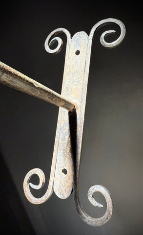 Unusual Pair of Wrought Iron Candle Torchere Sconces  |  Medieval Style  |  Hand-Forged