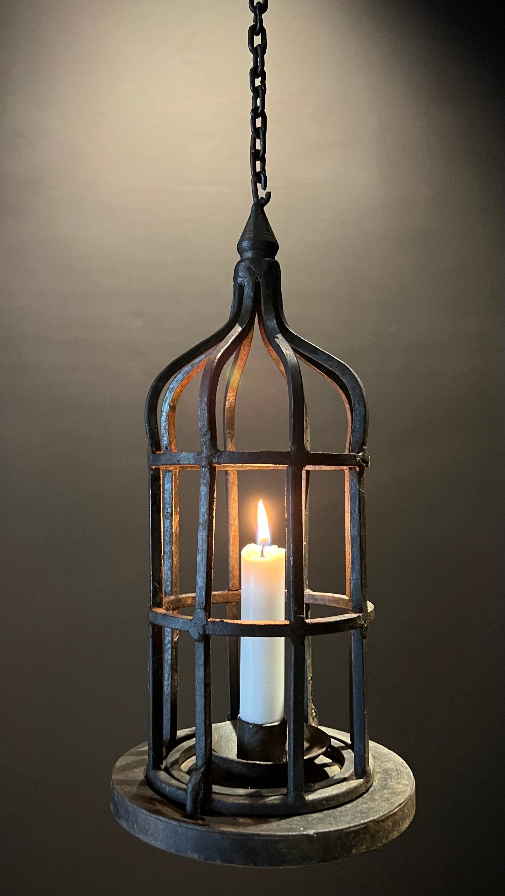 Industrial Gothic Candle Lantern  |  Bird Cage Hanging Light  | Hanging Lantern