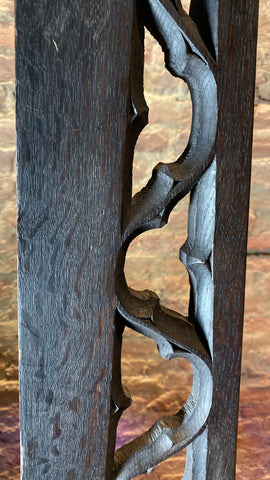 Pair Antique Gothic Oak Arch Panels  |  Large French Salvaged Architectural Wood  |  120cm Width