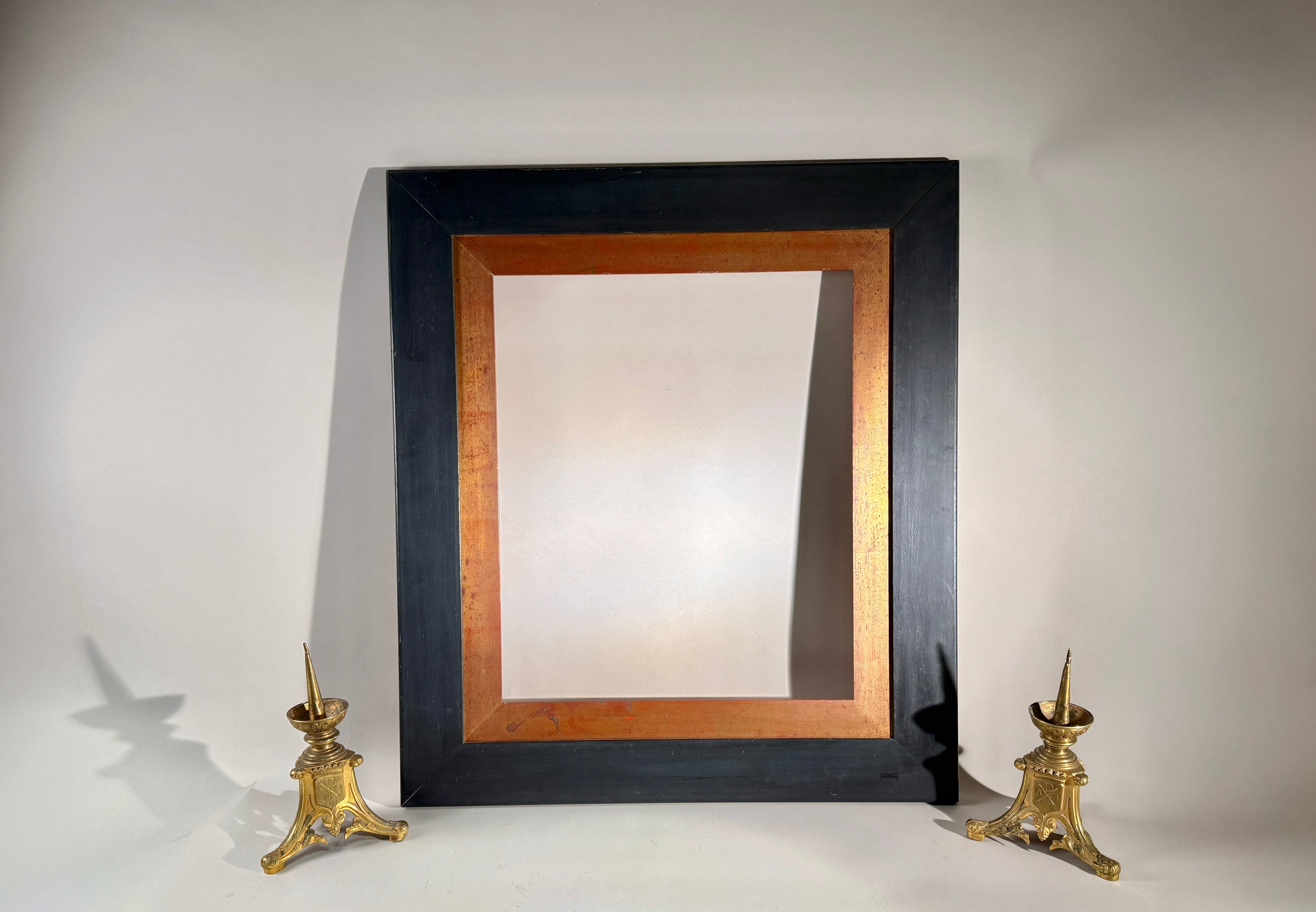 Pair Large Antique Wood Picture Frame | Black Classic Finish | 66x45.5cm