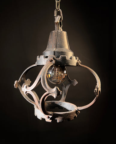 Antique Wrought Iron Pendant Light | Gothic Style | Antique Hanging Light | Rustic Decor
