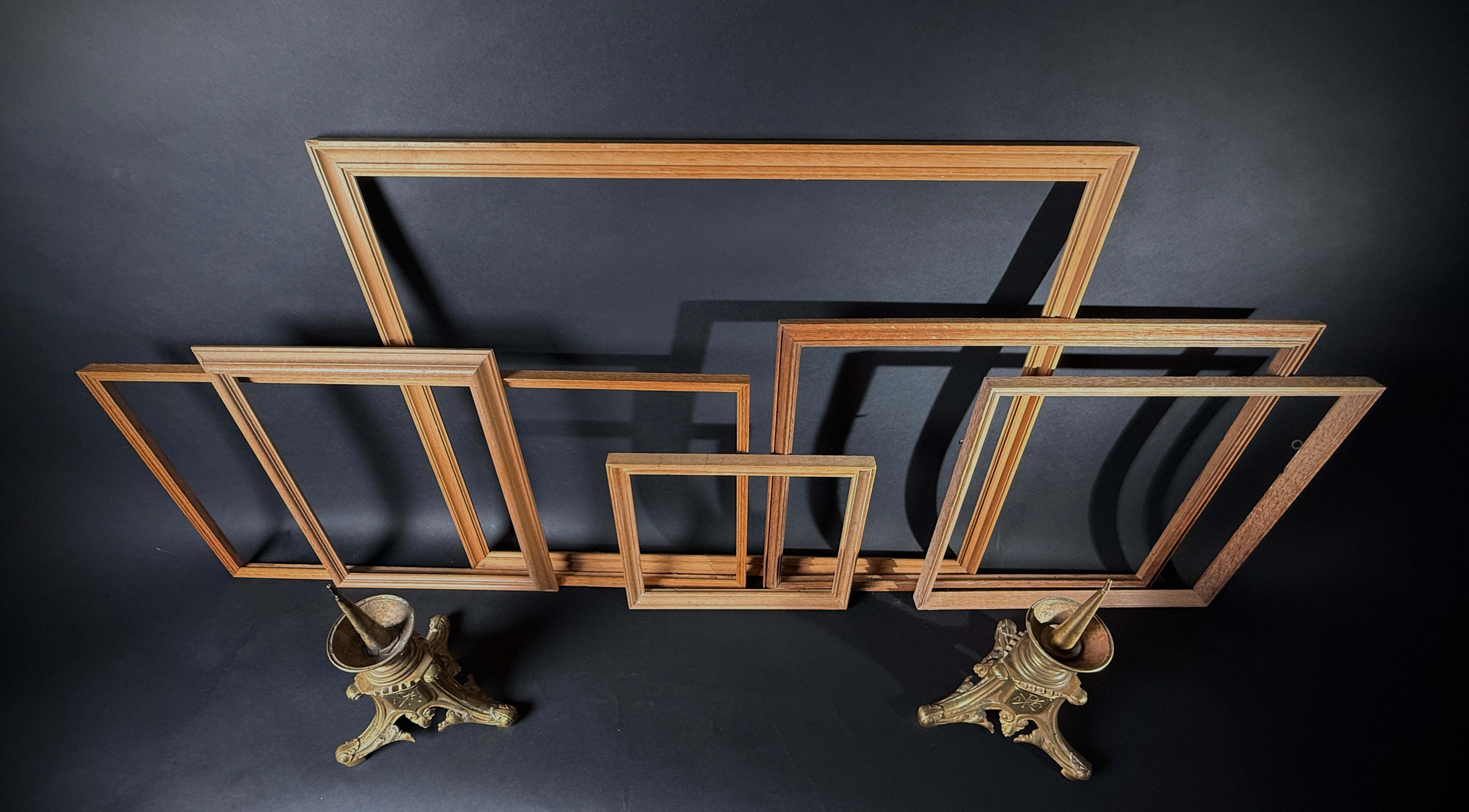 x6 Vintage & Mid-Century Wood Picture Frames | Gallery Wall  |  Light Wood Finish  |  Set of 6 Frames