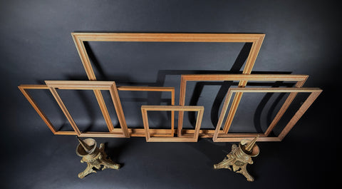 x6 Vintage & Mid-Century Wood Picture Frames | Gallery Wall  |  Light Wood Finish  |  Set of 6 Frames