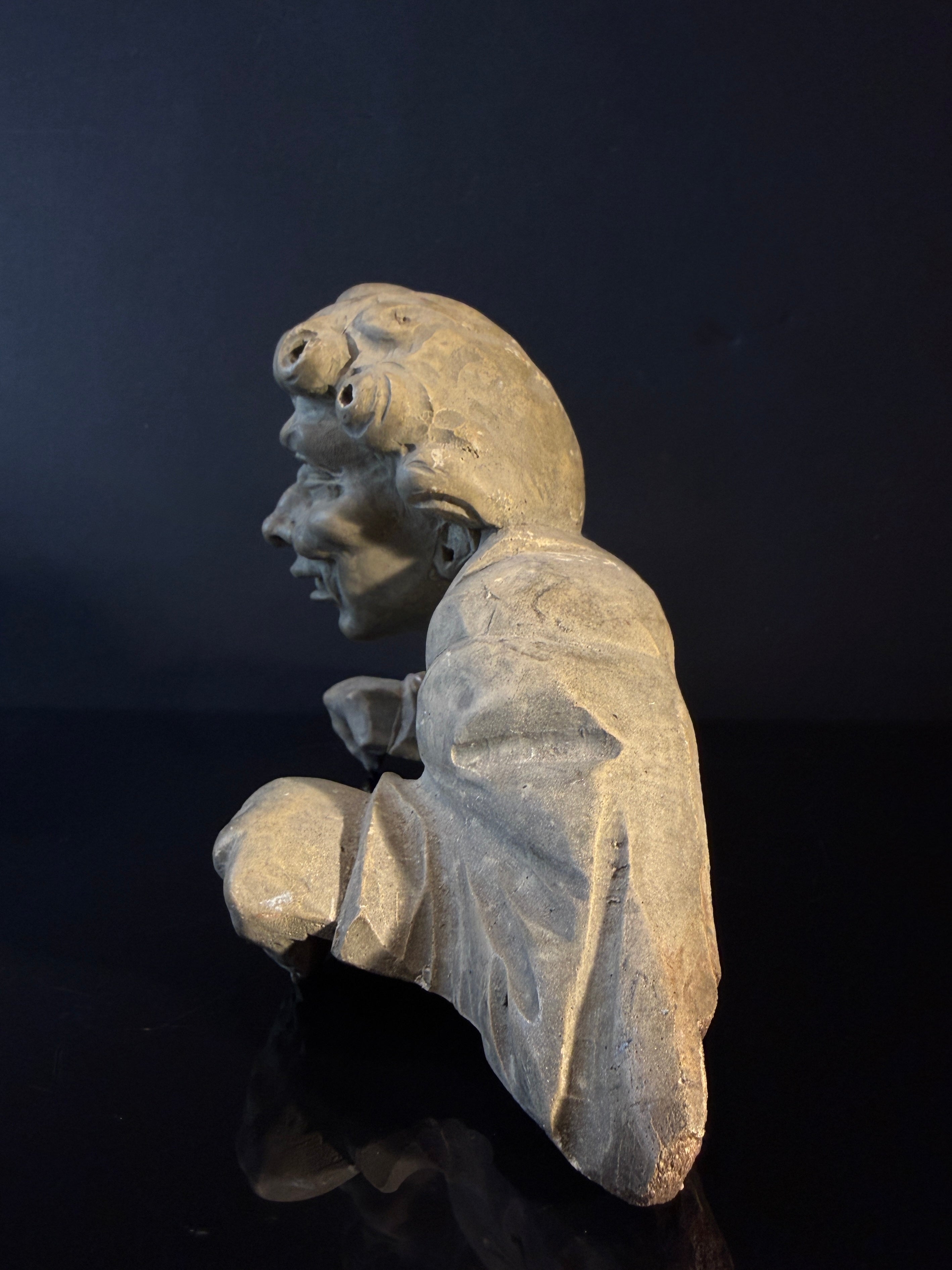 Gothic Medieval Cliffhanger Shelf Sitter Wall Plaque, Handmade Plaster Decor (33x15x9cm) Quasimodo Notre Dame Bell Ringer