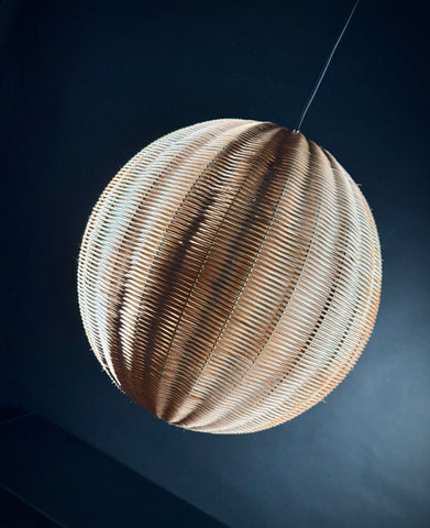 Large (48cm) Pooky Natural Rattan Hector Ball Pendant Light – Handwoven Wicker Hanging Lamp