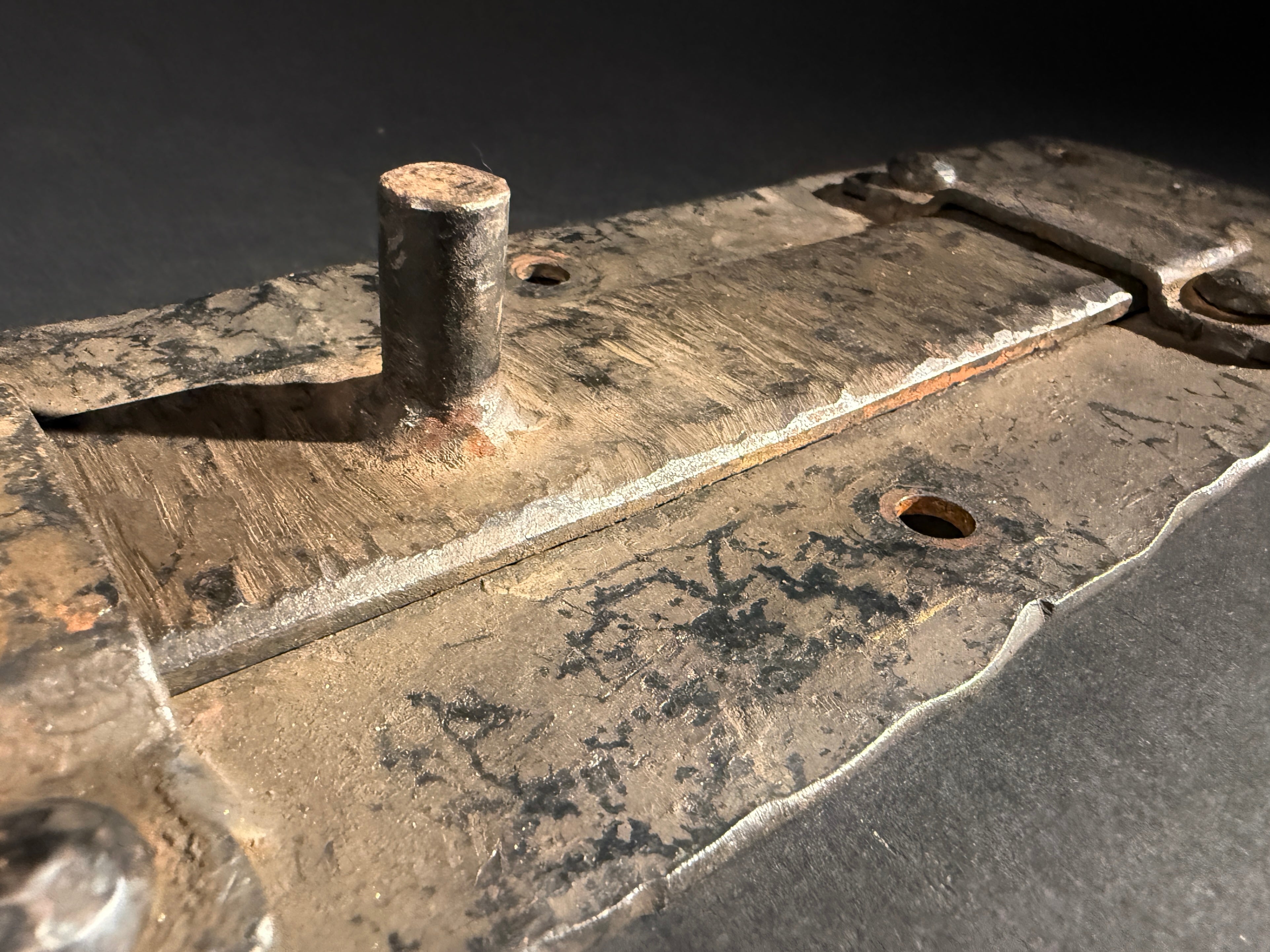 Extra Large Wrought Iron Door Bolt & Catch Set | Hand-Forged Medieval Lever Lock  |  Pre-Drilled Holes (41.5x10cm)