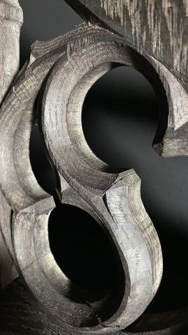 Pair Antique Gothic Oak Arch Panels  |  Large French Salvaged Architectural Wood  |  120cm Width