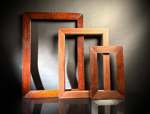 Set of x3 Hardwood Antique Picture frames