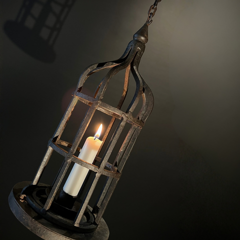 Industrial Gothic Candle Lantern  |  Bird Cage Hanging Light  | Hanging Lantern