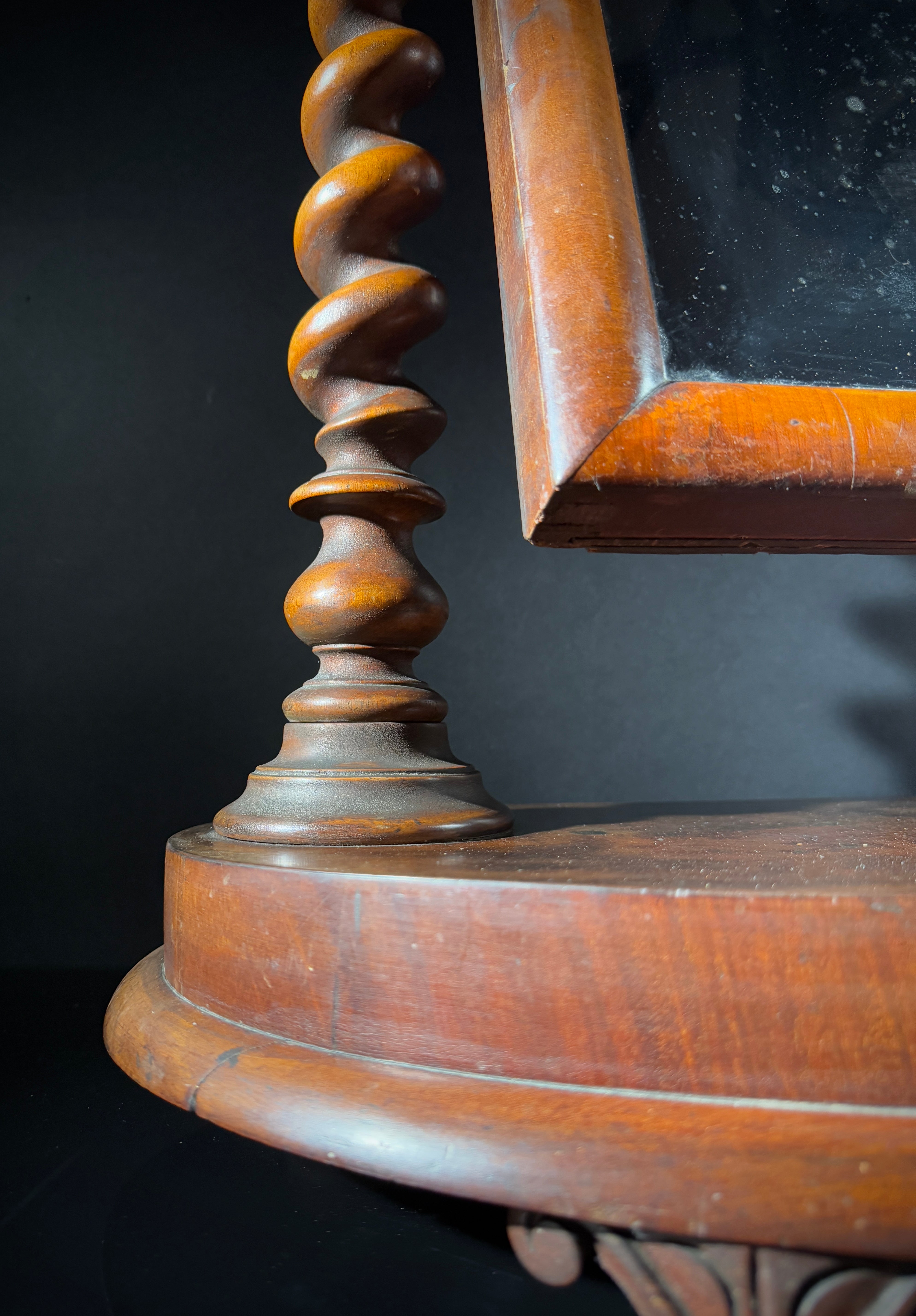 Large Victorian Mahogany Antique Dressing Table Mirror | Adjustable Freestanding Vanity Mirror