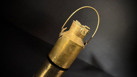 Vintage Indian Brass Milk Jug | Rustic Kitchen Decor  |  Brass Canister